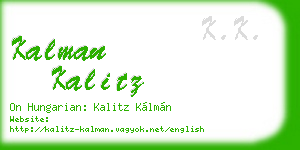 kalman kalitz business card
